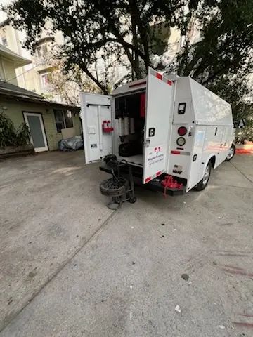 Magnet Plumbing service vehicle on-site for Sewer Line Repair in Tanaina